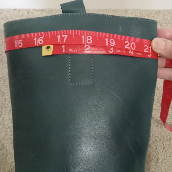 New Free People Tall Leather Tabby Boots in Teal Block Heel Size 38/ 7.5-8 - Picture 11 of 15